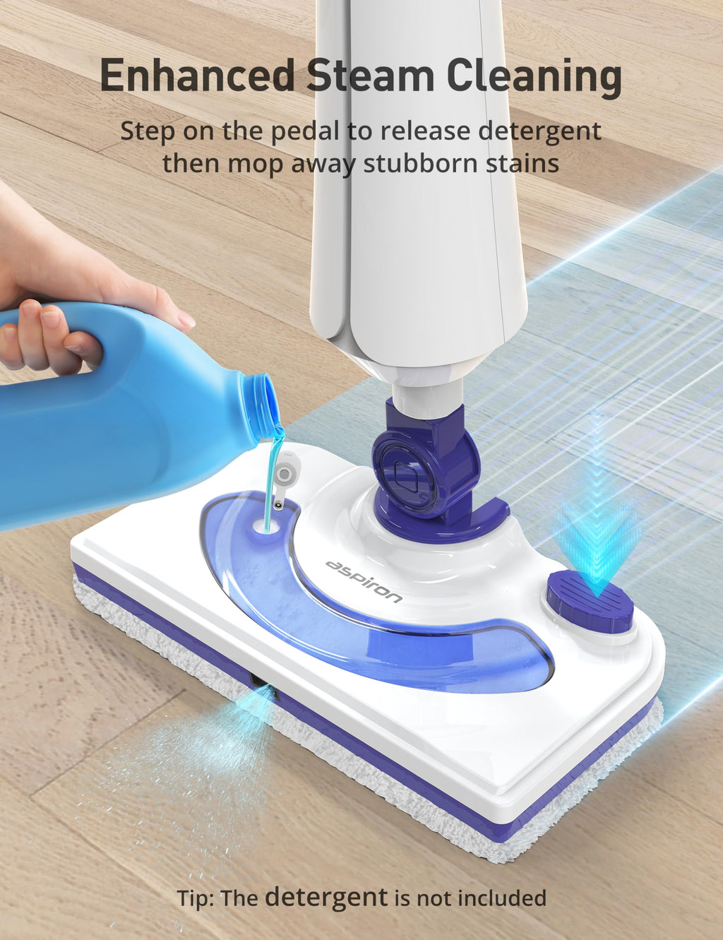 1300W Steam Mop Cleaner with 2 Washable Pads V647