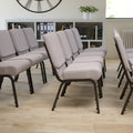 Gray Dot Fabric Stacking Church Chair I752