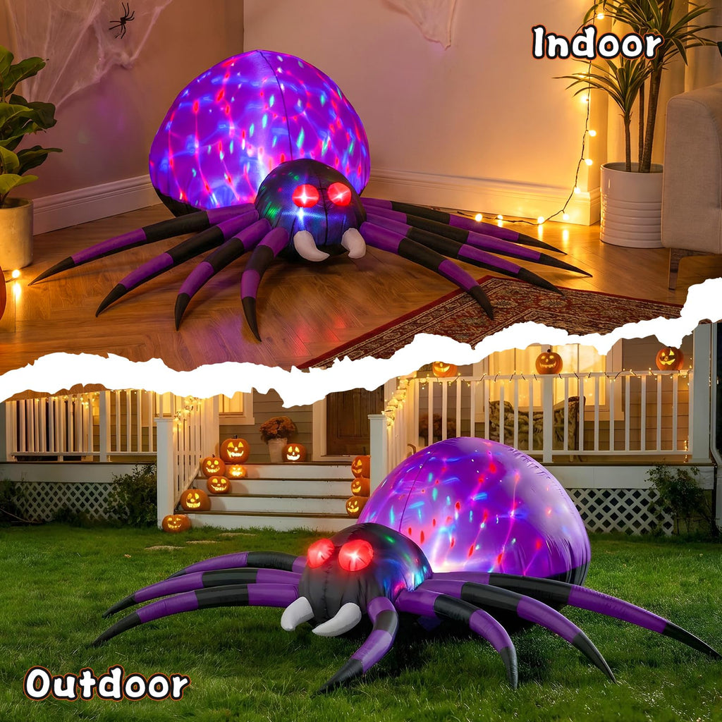 6 FT Inflatable Spider Outdoor Decoration with LED Lights Y430113