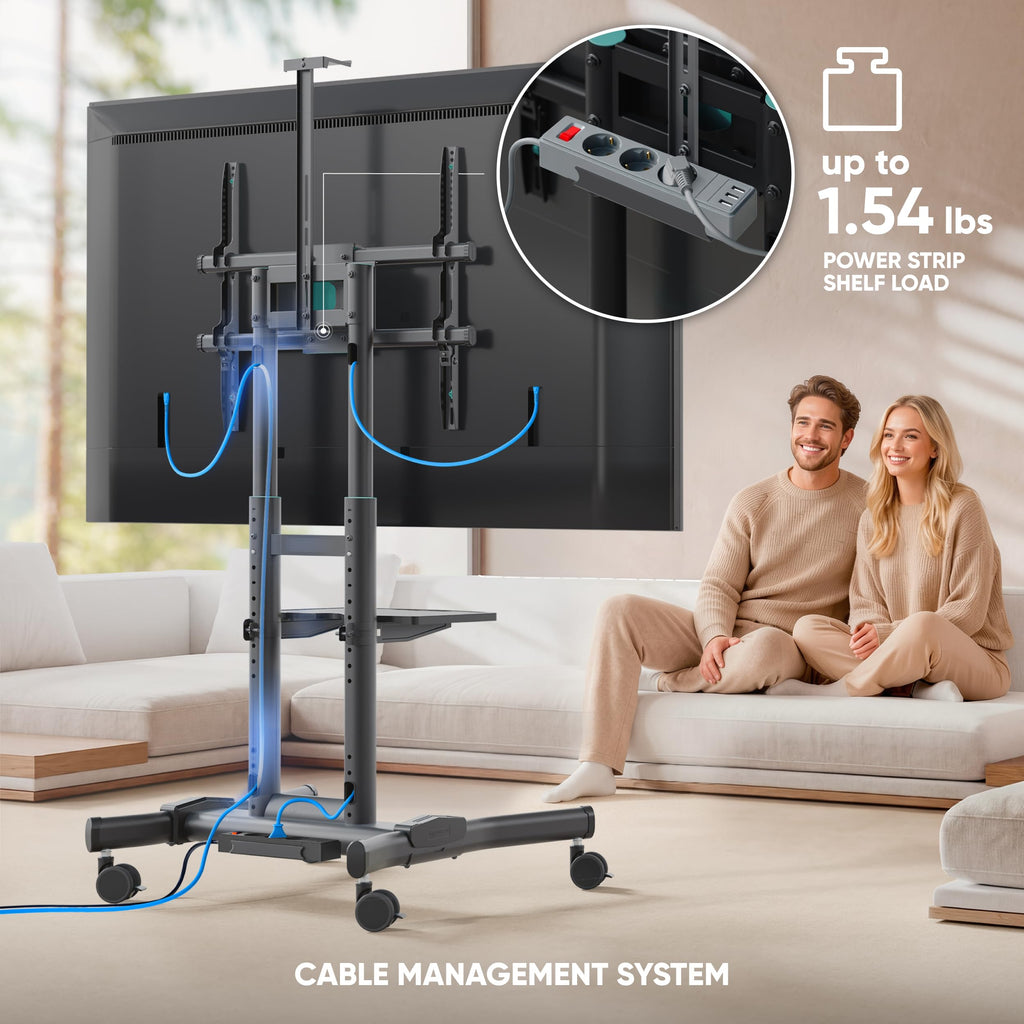 Black Mobile TV Stand 50-90 Inch Y220