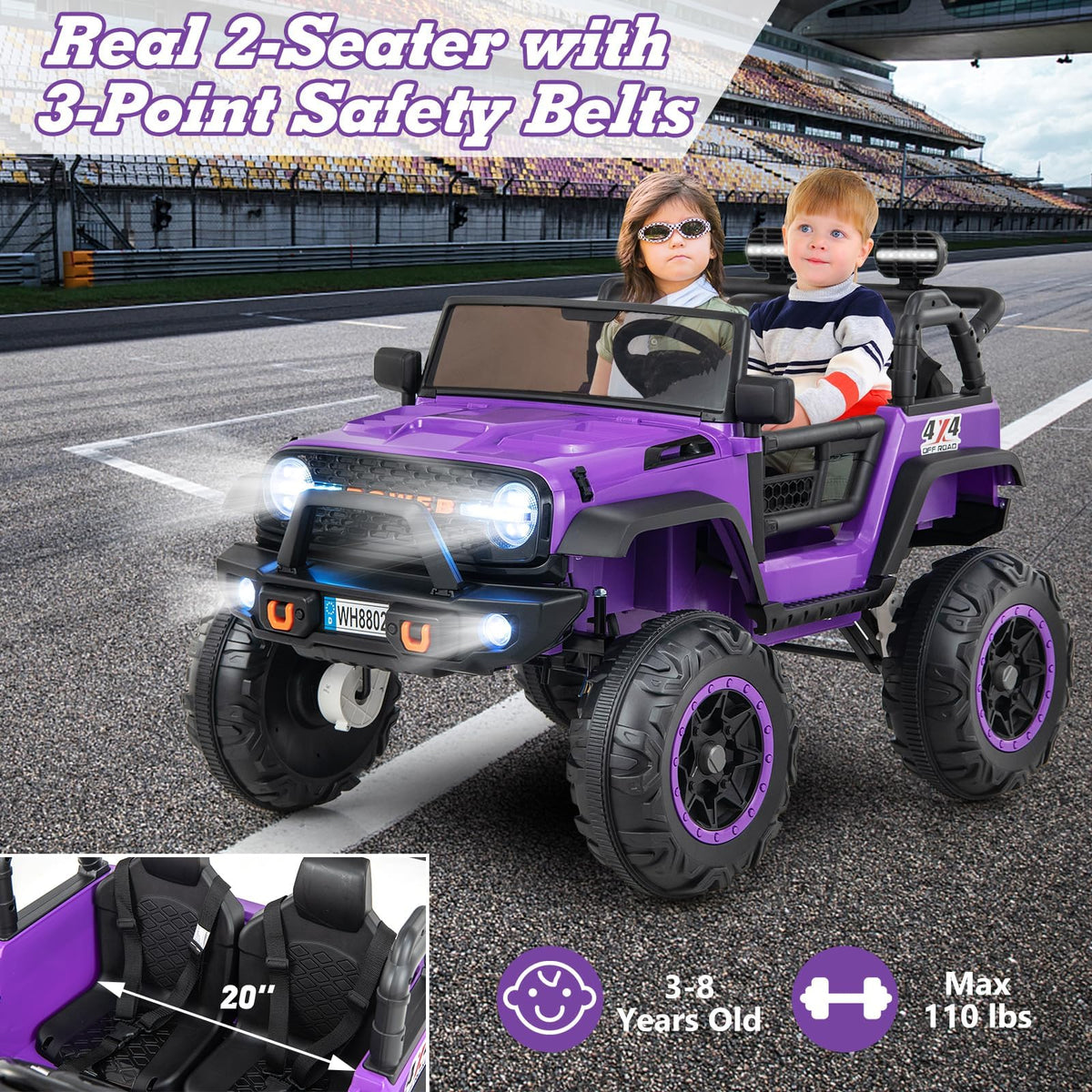 24V 2 Seater Kids' Electric Vehicle Truck with Remote Control S586408