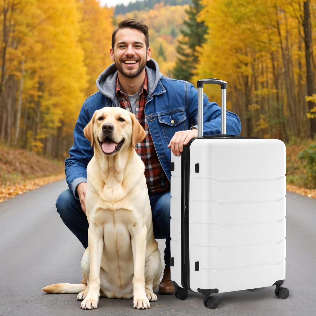 20 Inch White Hardside Carry On Luggage D522950