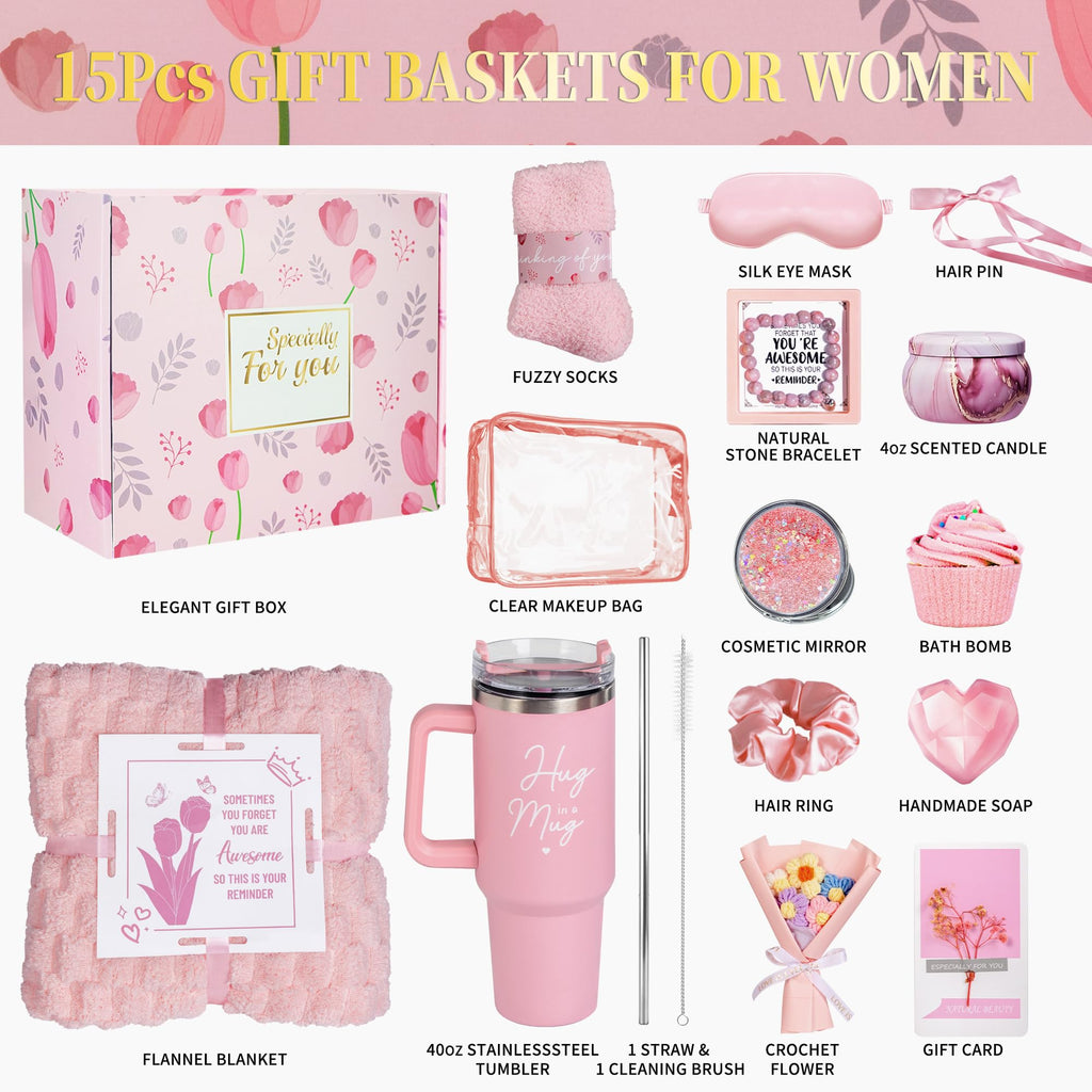 15 Pcs Pink Gift Basket R500