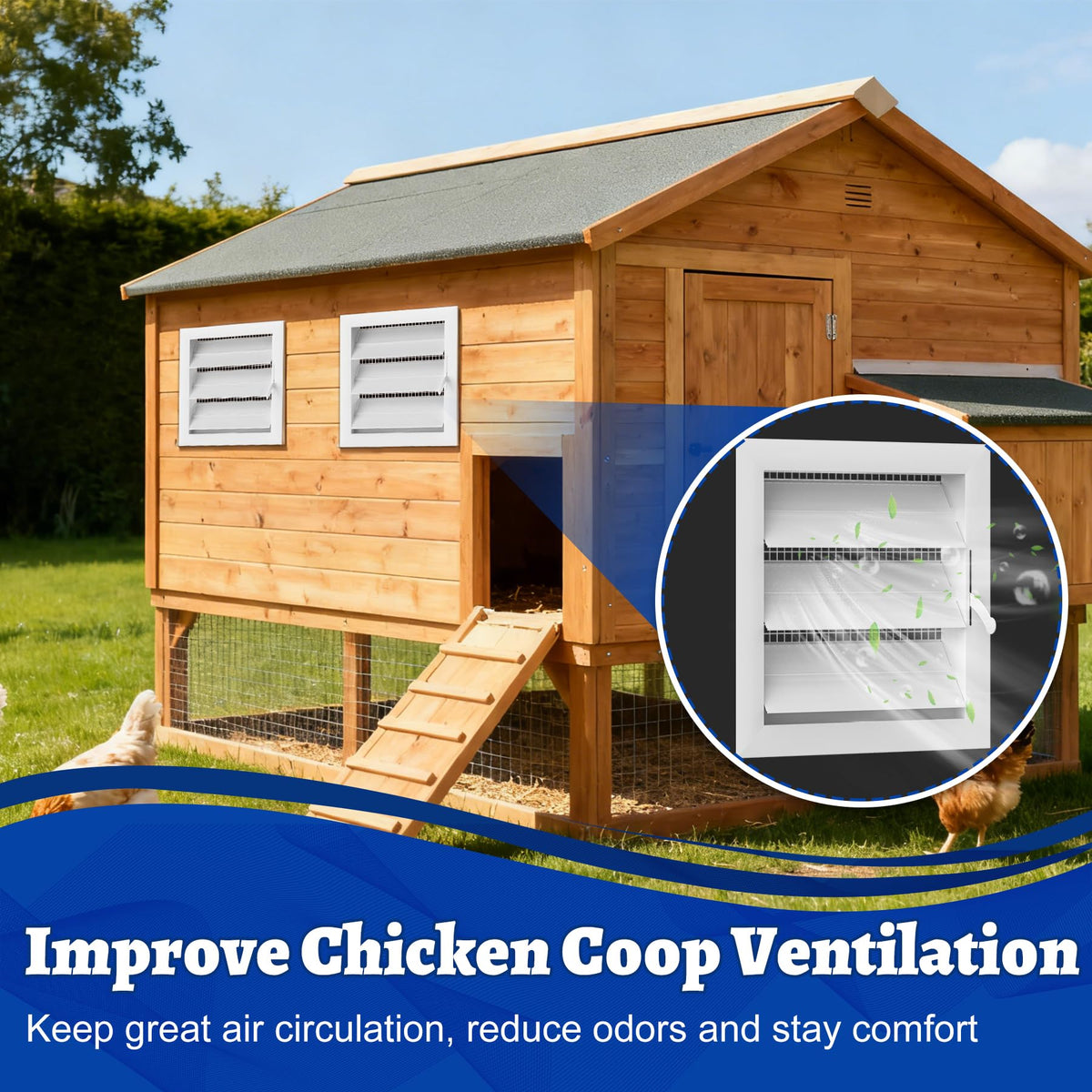 Adjustable Aluminum Alloy Gable Vent with Mesh Screen X73401