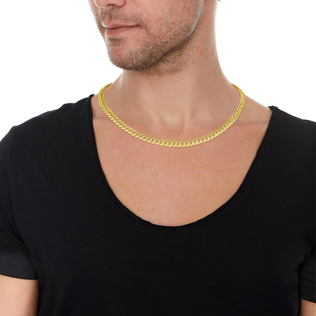 10k Yellow Gold 6mm Cuban Link Chain Necklace U694588