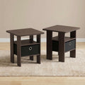 Brown 3-Tier Square Side Table Set of 2 S4651