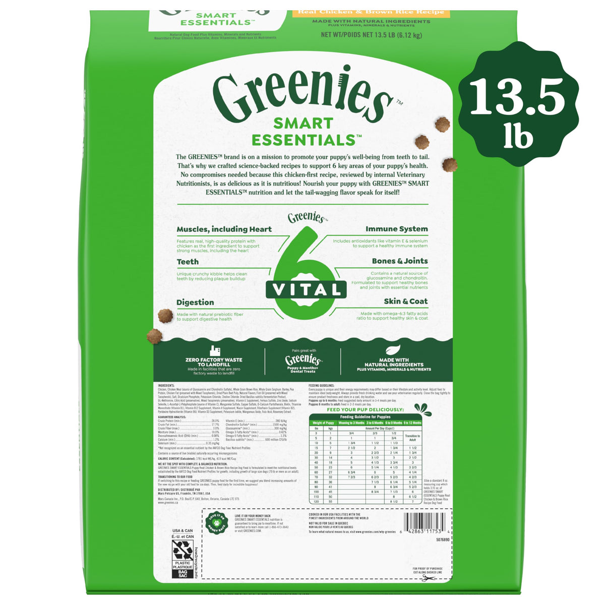 Puppy Dry Dog Food Chicken & Rice 13.5 lb L34707