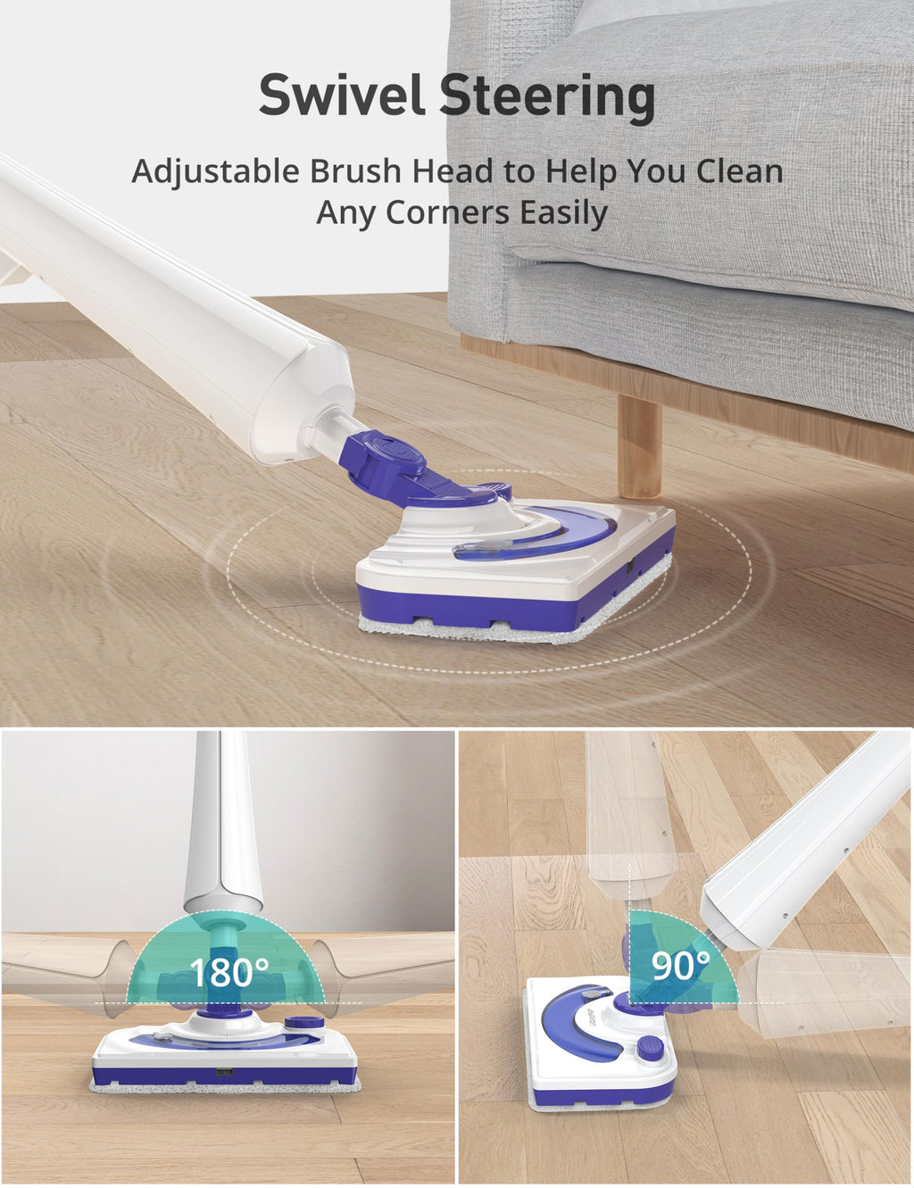 1300W Steam Mop Cleaner with 2 Washable Pads V647