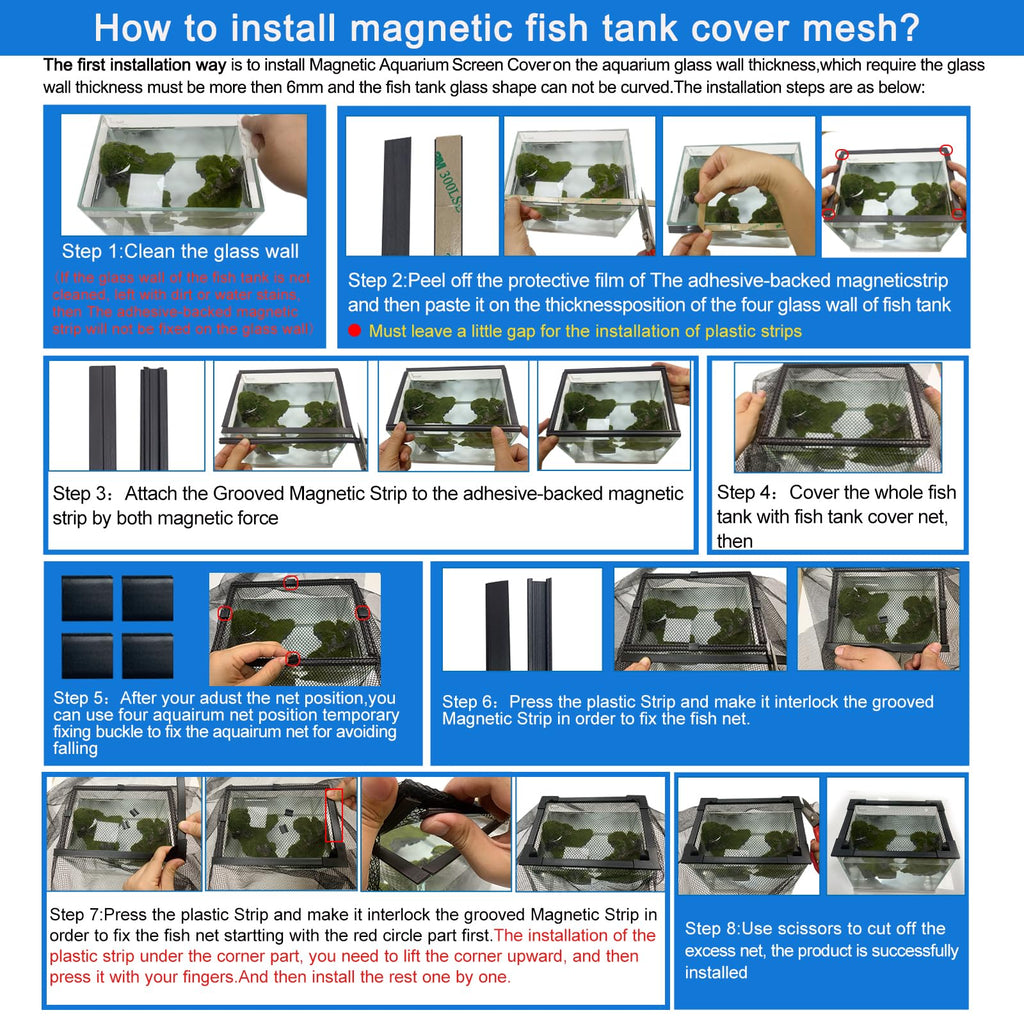 Magnetic Aquarium Anti-Jumping Net Cover D3610