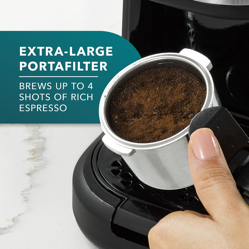 4-Shot Steam Espresso Cappuccino and Latte Maker with Stainless Steel Frothing Pitcher N2504