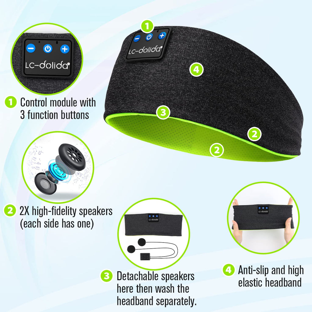 Wireless Bluetooth Headband Headphones Sleep Mask T510884