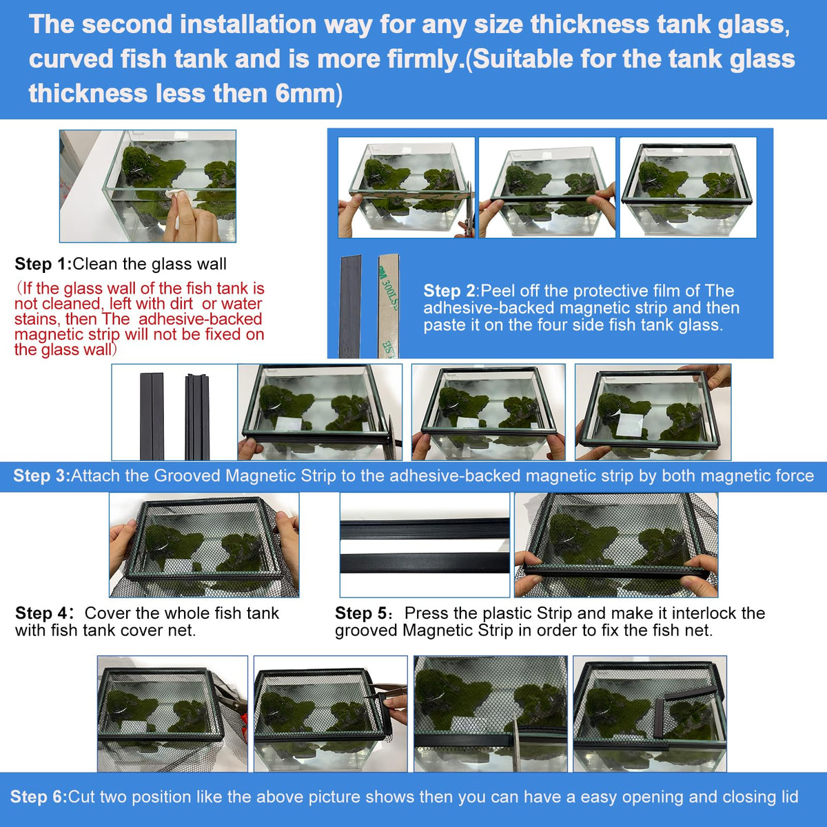 Magnetic Aquarium Anti-Jumping Net Cover D3610