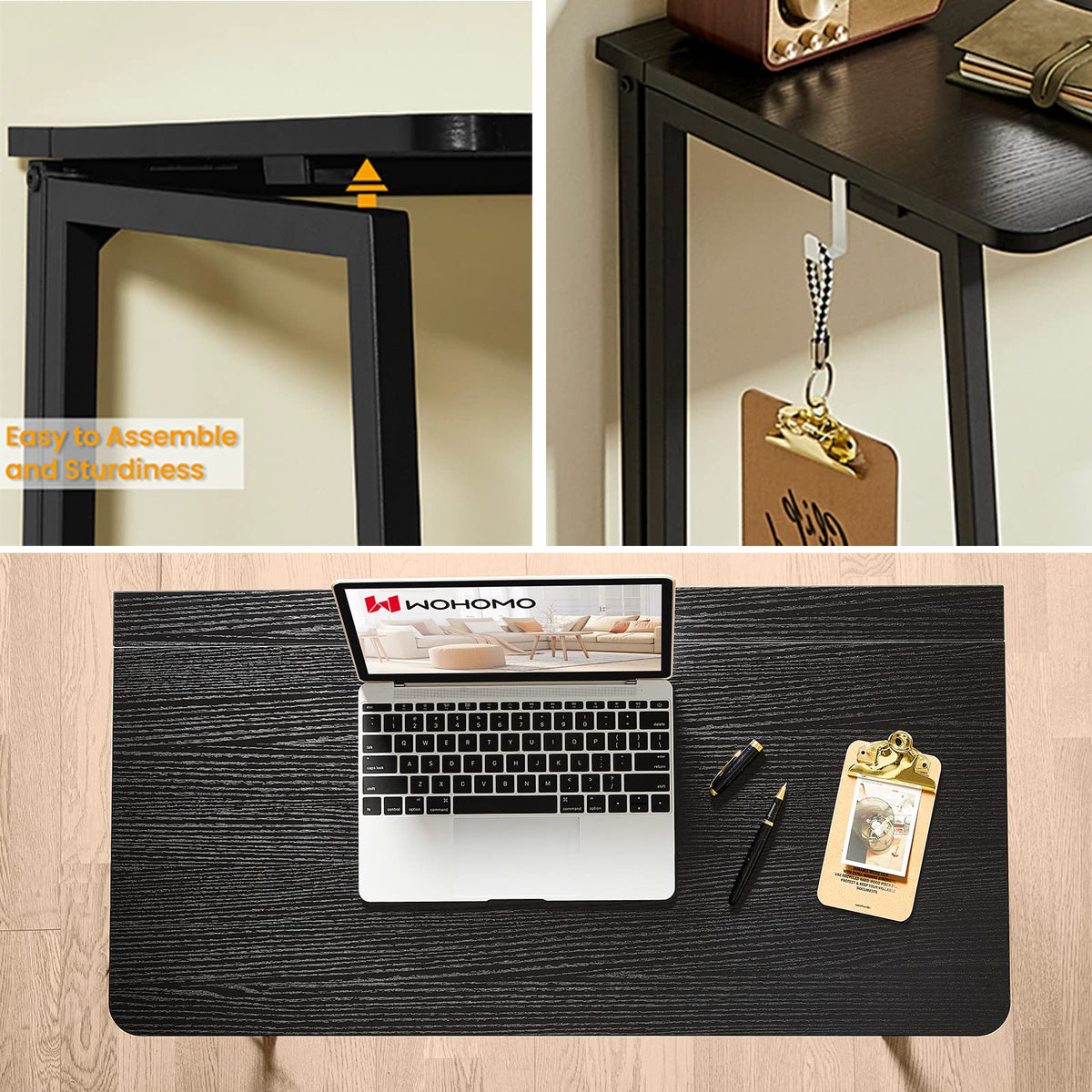 Black Folding Desk U9174