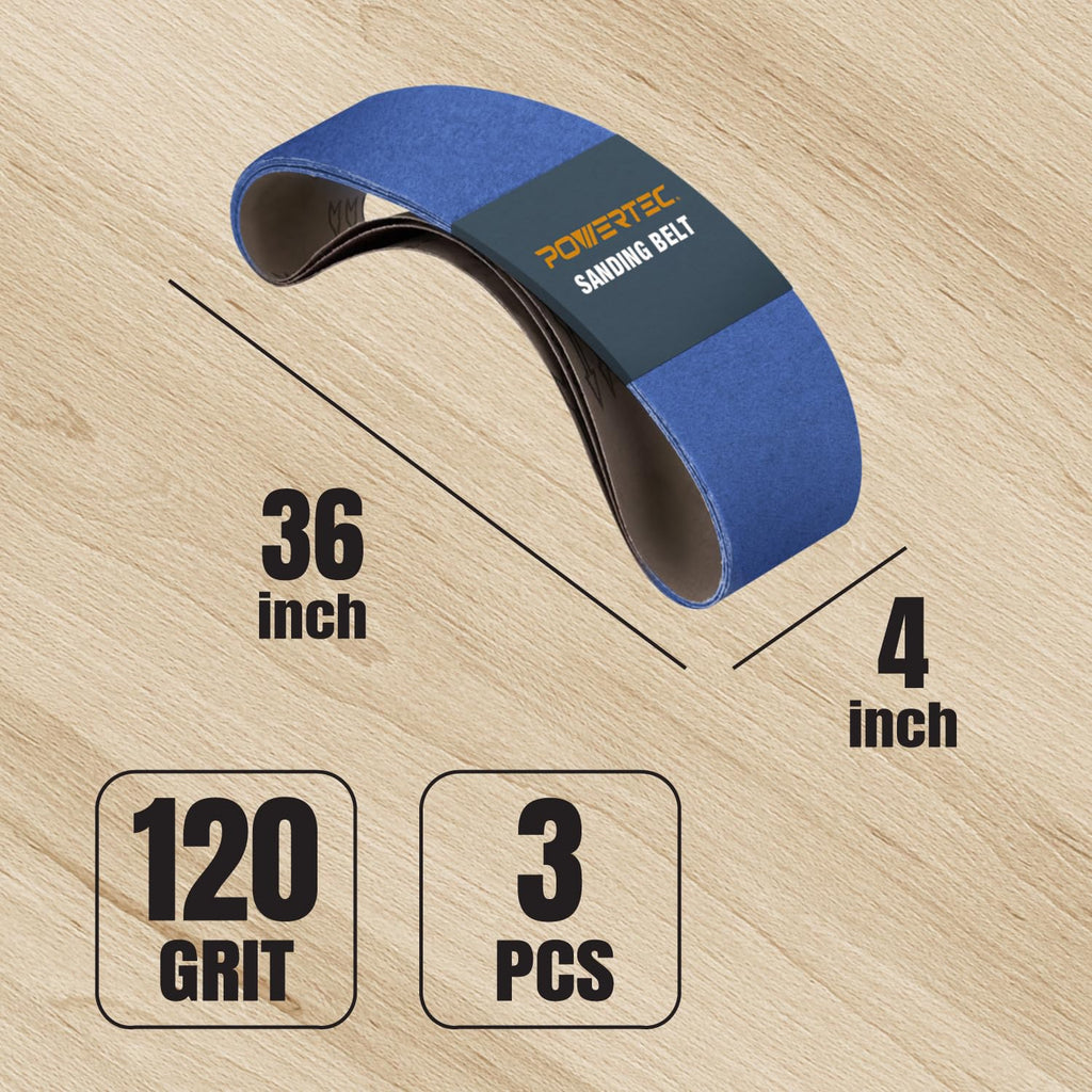 4 x 36 Inch 120 Grit Zirconia Sanding Belts Y293936