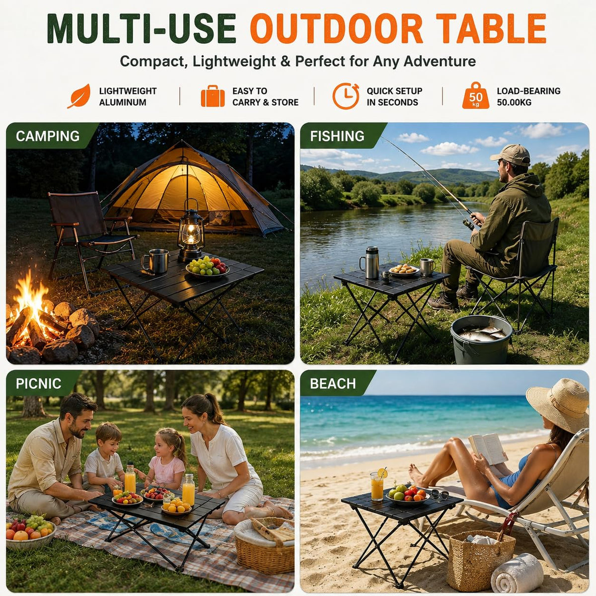 Folding Ultralight Aluminum Camping Table N889159