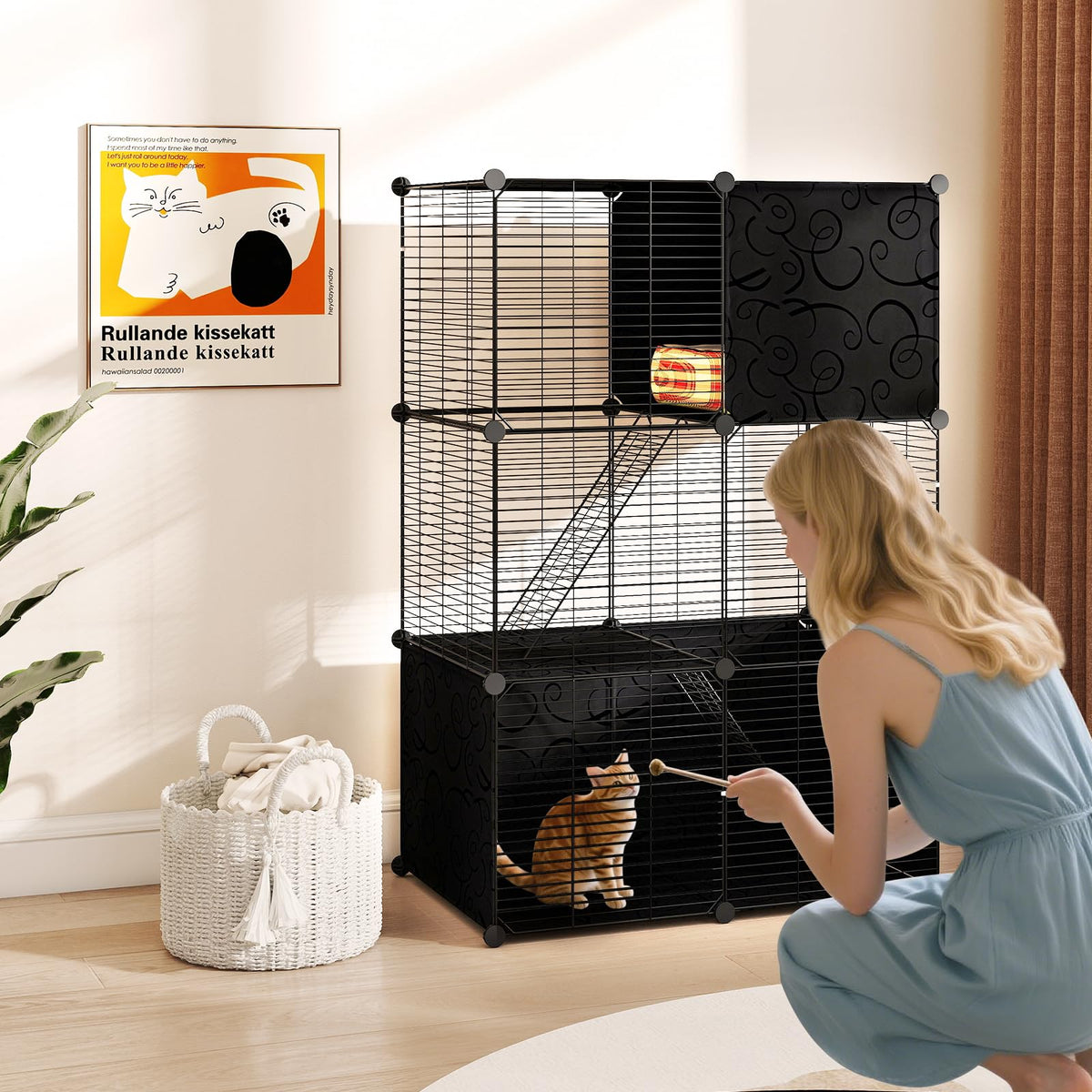 3-Tier Detachable Metal Wire Cat Cage O5419