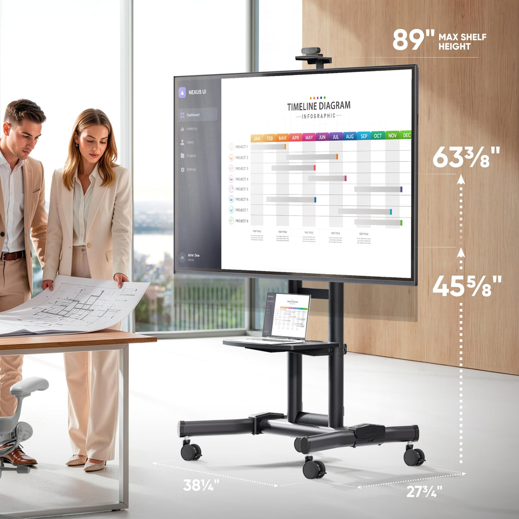 Black Mobile TV Stand 50-90 Inch Y220