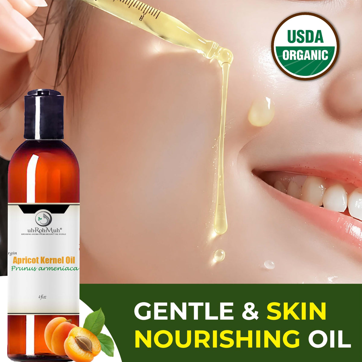Cold Pressed Apricot Kernel Carrier Oil 4 Fl Oz U9033