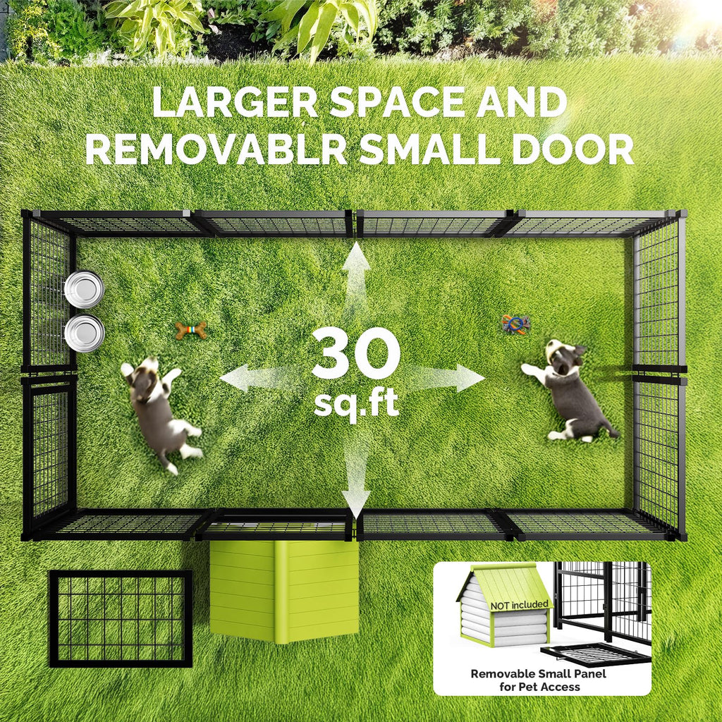 8x4x6FT Outdoor Dog Kennel with Doggy Door M72078